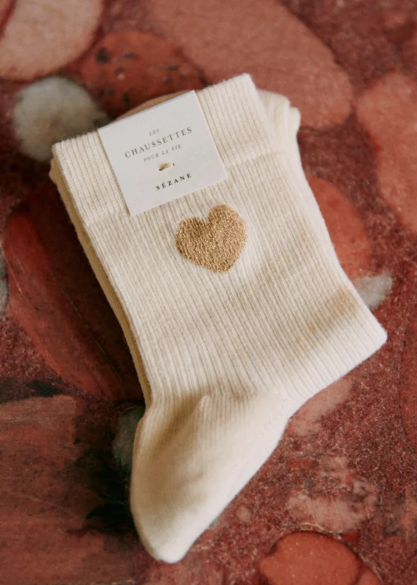 Sezane Chaussettes Coeur- Chaussettes
