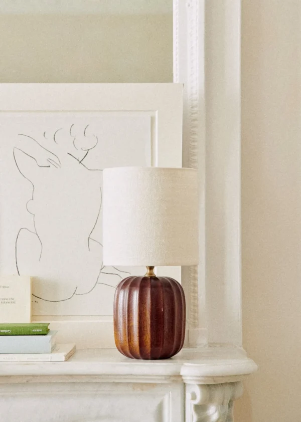 Sezane Lampe Traviata Petit Modèle - Acajou- Les Lumières